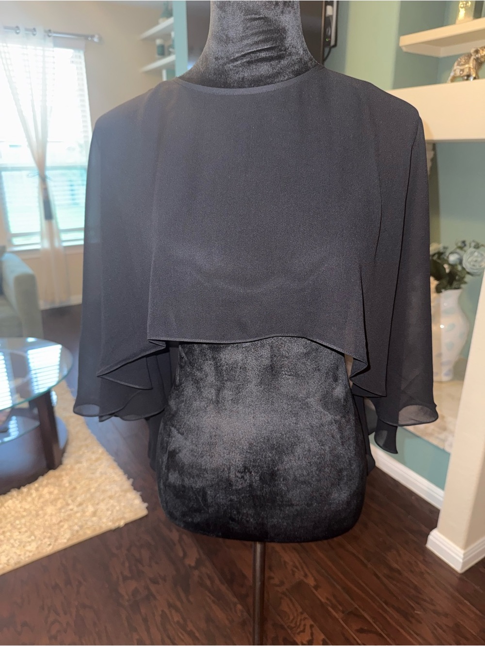 St John Silk Layered Capelet Top